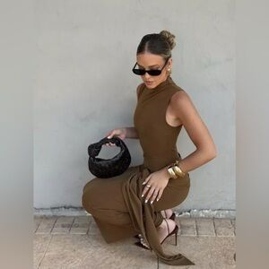 ZARA | Olive Sleeveless Dress | XS